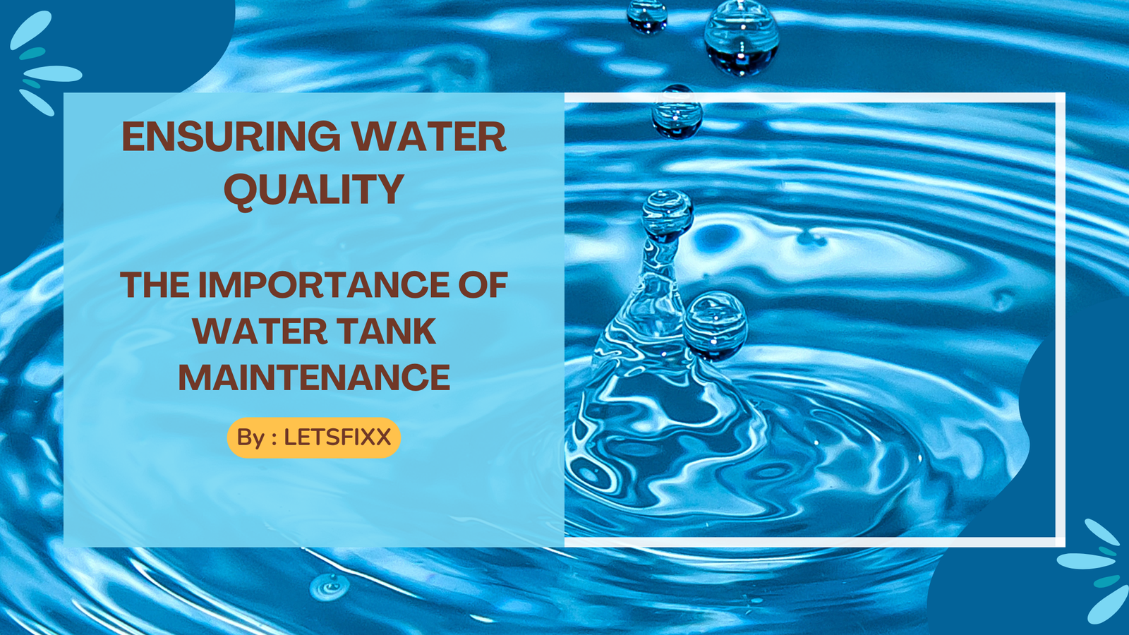IMPORTANCE OF WATER TANK MAINTENANCE